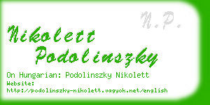 nikolett podolinszky business card